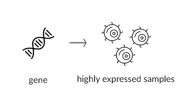 Find samples from genes